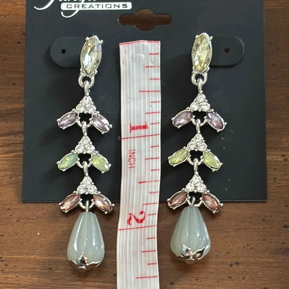 Tanya Creations Multicolor Earrings with Teardrop Bead
